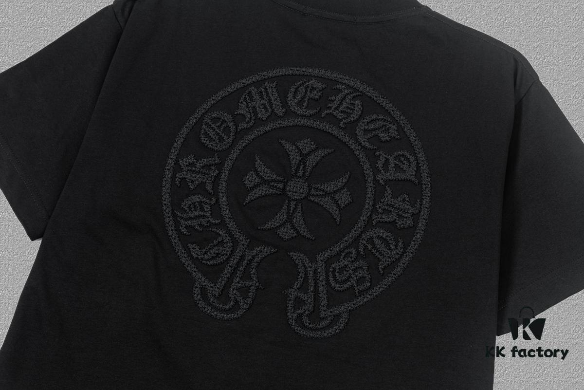6931a38dccd8ab3d7af97cc9 CH Chrome Hearts 2025FW Short Sleeve T-Shirt with Arch Bridge Embroidery and Hollow Stitch, Premium 26s Double Yarn 300g Fabric, Heavyweight Material, Custom Stretch Ribbing Dyed in Same Dye Bath, Complete Three Labels, Unisex Design