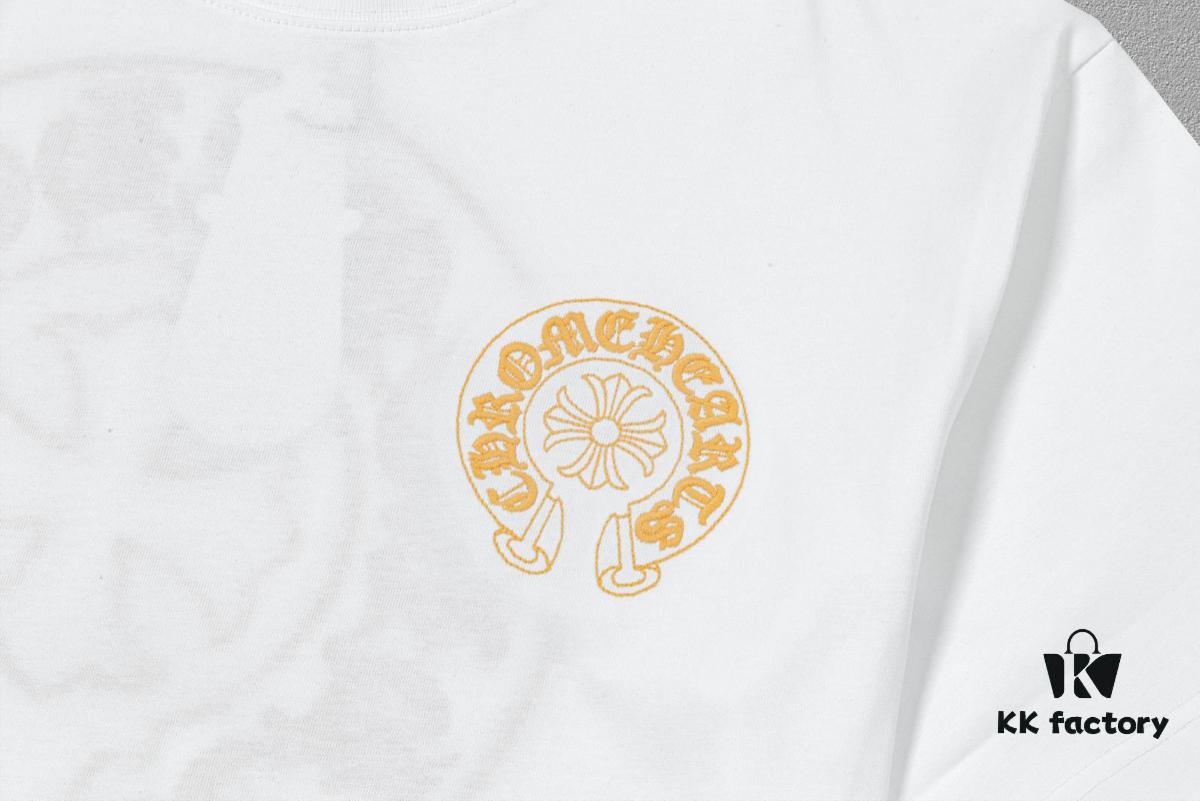 6931a38eccd8ab3d7af97cd2 CH Chrome Hearts 2025FW Short Sleeve T-Shirt with Arched Bridge Embroidery and Hollow Stitching, Premium 26s Double Yarn 300g Fabric, Heavyweight Material with Custom Ribbed Knit Cuffs Dyed in Same Dye Lot, Full Triple Labeling, Unisex Design