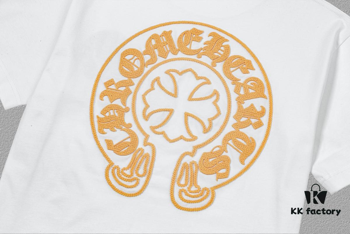 6931a38eccd8ab3d7af97cd4 CH Chrome Hearts 2025FW Short Sleeve T-Shirt with Arched Bridge Embroidery and Hollow Stitching, Premium 26s Double Yarn 300g Fabric, Heavyweight Material with Custom Ribbed Knit Cuffs Dyed in Same Dye Lot, Full Triple Labeling, Unisex Design