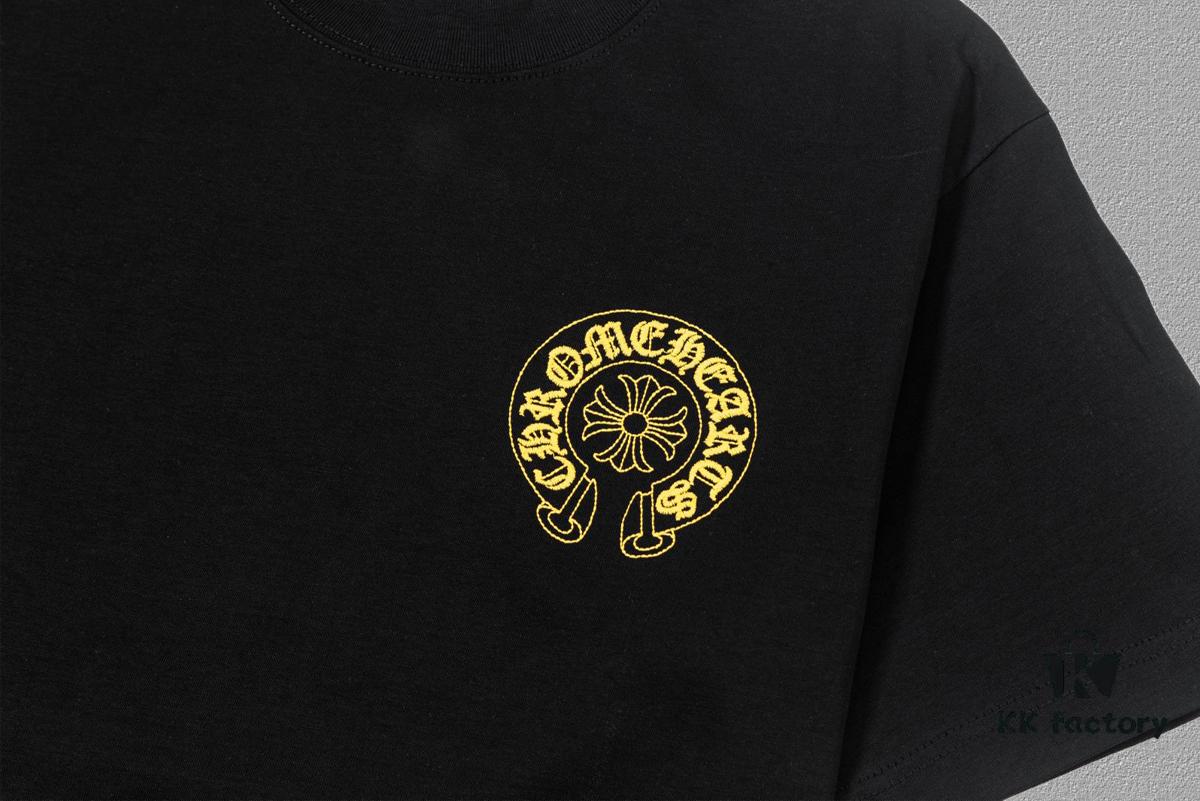 6931a38eccd8ab3d7af97cdc CH Chrome Hearts 2025FW Short Sleeve T-Shirt with Arch Bridge Embroidery and Hollow-Out Design, Premium 26s Double-Yarn 300g Fabric, Heavyweight Material, Custom Spandex Ribbing Dyed in Same Dye Batch, Complete Three-Label Set, Unisex Style