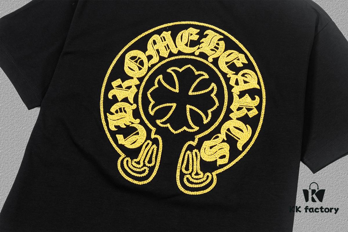 6931a38eccd8ab3d7af97cde CH Chrome Hearts 2025FW Short Sleeve T-Shirt with Arch Bridge Embroidery and Hollow-Out Design, Premium 26s Double-Yarn 300g Fabric, Heavyweight Material, Custom Spandex Ribbing Dyed in Same Dye Batch, Complete Three-Label Set, Unisex Style