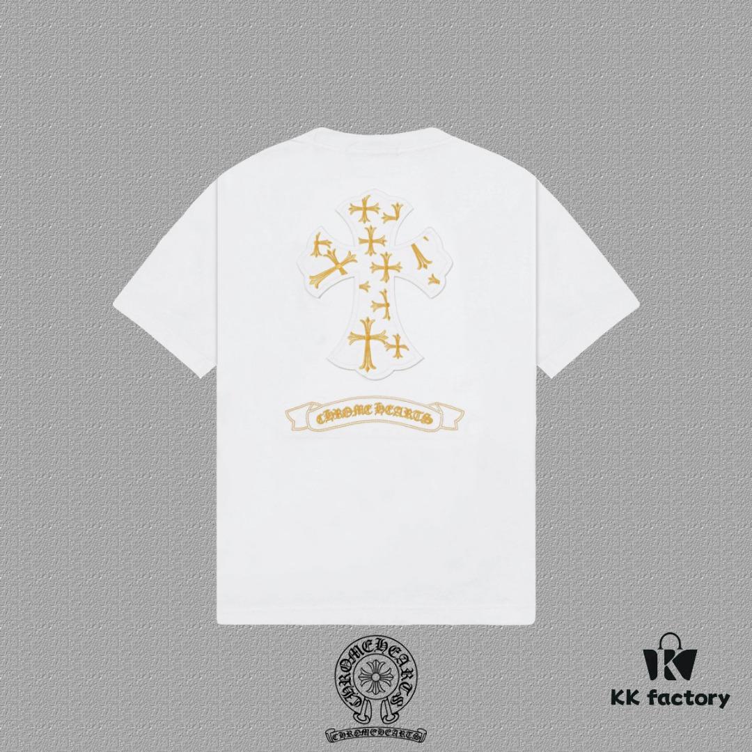 6931a38fccd8ab3d7af97ce1 CH Chrome Hearts 2025FW Short Sleeve T-Shirt with Applique Embroidery, Premium 26s Double Yarn 300g Fabric, Heavyweight Material, Custom Stretch Ribbing Dyed in Same Dye Batch, Complete Three-Label Set, Unisex Design