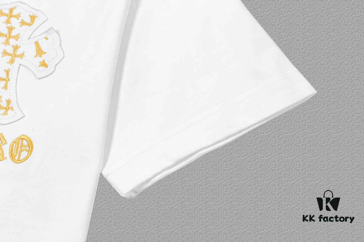 6931a38fccd8ab3d7af97ce6 CH Chrome Hearts 2025FW Short Sleeve T-Shirt with Applique Embroidery, Premium 26s Double Yarn 300g Fabric, Heavyweight Material, Custom Stretch Ribbing Dyed in Same Dye Batch, Complete Three-Label Set, Unisex Design