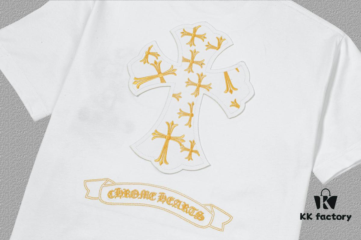 6931a38fccd8ab3d7af97ceb CH Chrome Hearts 2025FW Short Sleeve T-Shirt with Applique Embroidery, Premium 26s Double Yarn 300g Fabric, Heavyweight Material, Custom Stretch Ribbing Dyed in Same Dye Batch, Complete Three-Label Set, Unisex Design