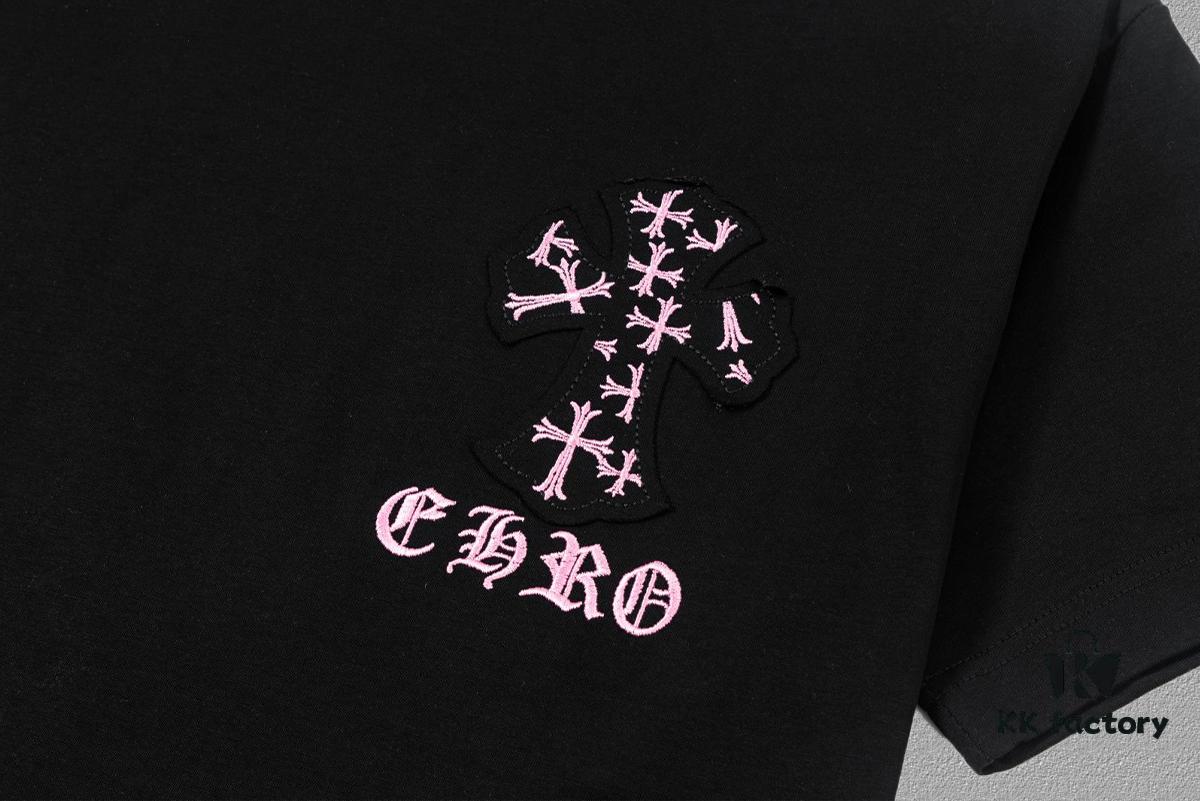 6931a38fccd8ab3d7af97cf3 CH Chrome Hearts 2025FW Short Sleeve T-Shirt with Applique Embroidery, Premium 26s Double Yarn 300g Fabric, Heavyweight Material, Custom Spandex Rib Knit Dyed Together, Complete Three Labels, Unisex Style