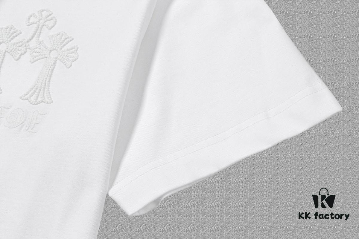 6931a390ccd8ab3d7af97cfd CH Chrome Hearts 2025FW Short Sleeve T-Shirt with Arch Bridge Embroidery, Premium 26s Double Yarn 300g Fabric, Heavyweight Material, Custom Jersey Ribbing Dyed in Same Dye Batch, Three Labels Included, Unisex Design
