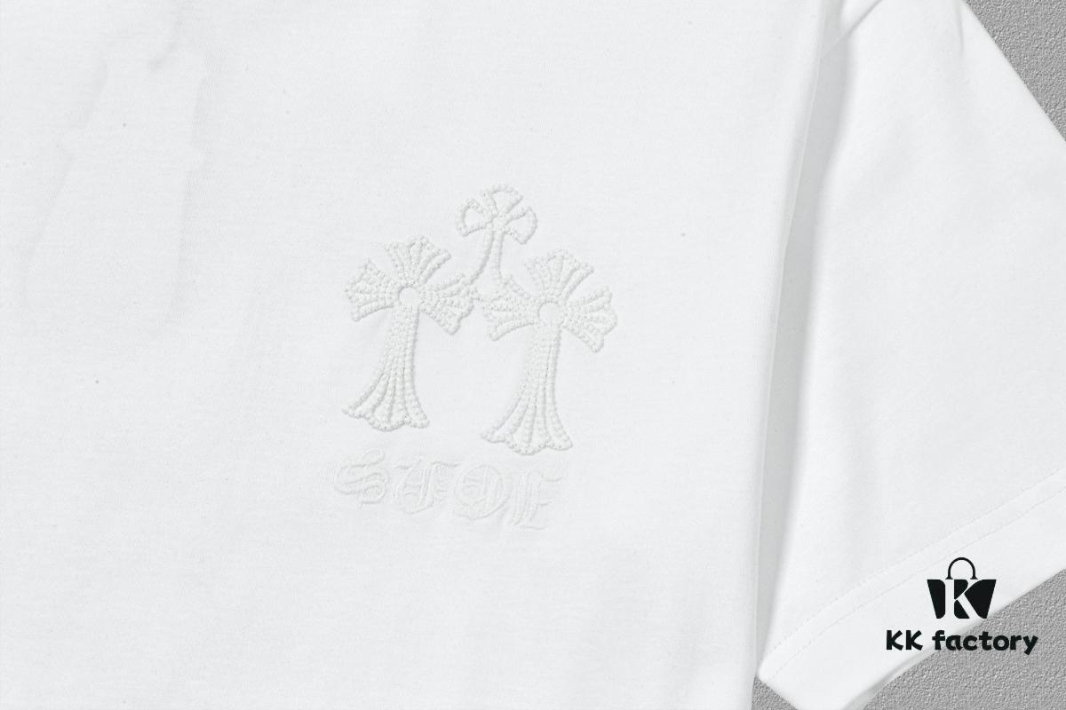 6931a390ccd8ab3d7af97cff CH Chrome Hearts 2025FW Short Sleeve T-Shirt with Arch Bridge Embroidery, Premium 26s Double Yarn 300g Fabric, Heavyweight Material, Custom Jersey Ribbing Dyed in Same Dye Batch, Three Labels Included, Unisex Design