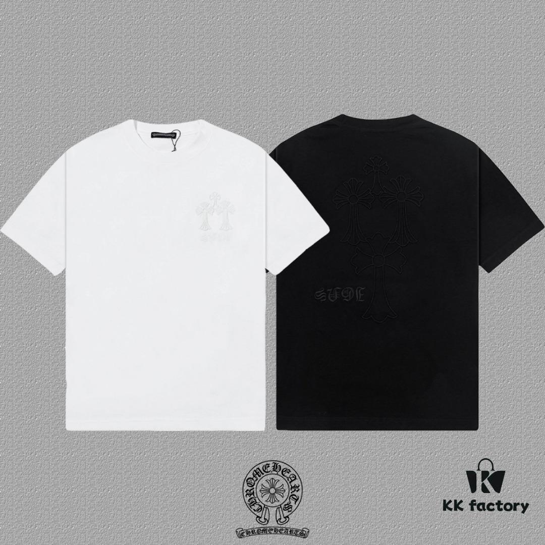 6931a391ccd8ab3d7af97d07 CH Chrome Hearts 2025FW Short Sleeve T-Shirt with Arch Bridge Embroidery, Premium 26s Double Yarn 300g Fabric, Heavyweight Material, Custom Ribbed Knit with Matching Dye, Complete Three Labels, Unisex Design