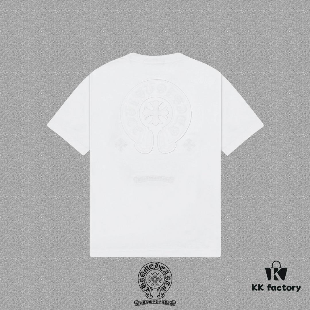 6931a391ccd8ab3d7af97d11 CH Chrome Hearts 2025FW Short Sleeve T-Shirt with Applique Embroidery, Premium 26s Double Yarn 300g Fabric, Heavyweight Material, Custom Spandex Rib Knit Dyed Together with Body, Three Labels Complete, Unisex Design
