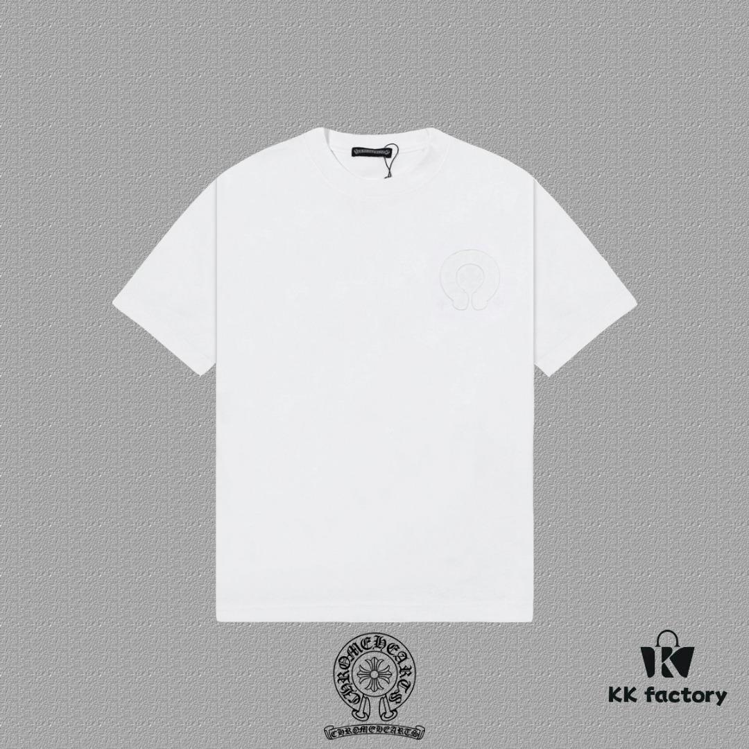6931a391ccd8ab3d7af97d12 CH Chrome Hearts 2025FW Short Sleeve T-Shirt with Applique Embroidery, Premium 26s Double Yarn 300g Fabric, Heavyweight Material, Custom Spandex Rib Knit Dyed Together with Body, Three Labels Complete, Unisex Design