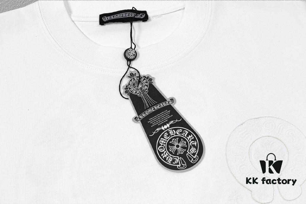 6931a391ccd8ab3d7af97d16 CH Chrome Hearts 2025FW Short Sleeve T-Shirt with Applique Embroidery, Premium 26s Double Yarn 300g Fabric, Heavyweight Material, Custom Spandex Rib Knit Dyed Together with Body, Three Labels Complete, Unisex Design
