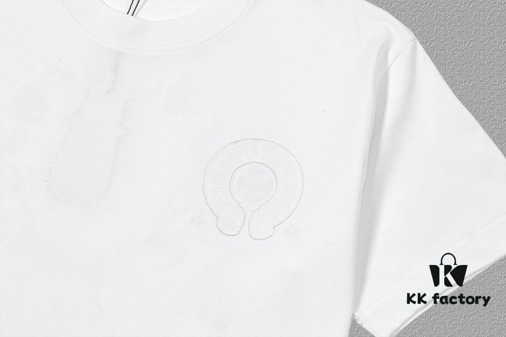 6931a391ccd8ab3d7af97d17 CH Chrome Hearts 2025FW Short Sleeve T-Shirt with Applique Embroidery, Premium 26s Double Yarn 300g Fabric, Heavyweight Material, Custom Spandex Rib Knit Dyed Together with Body, Three Labels Complete, Unisex Design