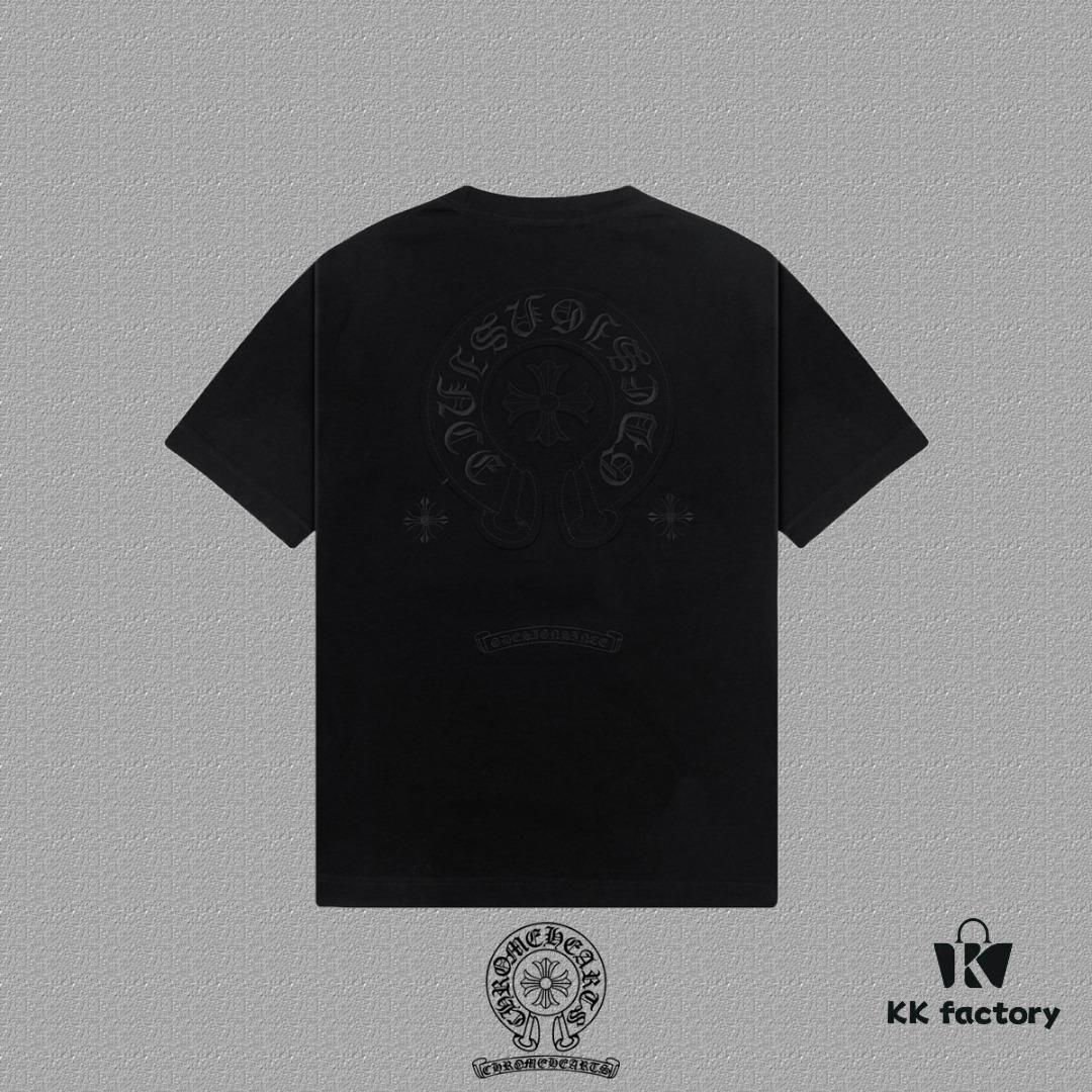 6931a392ccd8ab3d7af97d20 CH Chrome Hearts 2025FW Short Sleeve T-Shirt with Applique Embroidery, Premium 26s Double Yarn 300g Fabric, Heavyweight Material, Custom Lycra Ribbing Dyed in Same Dye Lot, Complete Three Labels, Unisex Design