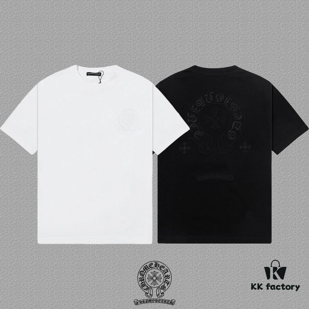 6931a392ccd8ab3d7af97d21 CH Chrome Hearts 2025FW Short Sleeve T-Shirt with Applique Embroidery, Premium 26s Double Yarn 300g Fabric, Heavyweight Material, Custom Lycra Ribbing Dyed in Same Dye Lot, Complete Three Labels, Unisex Design