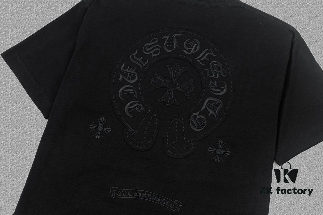 6931a392ccd8ab3d7af97d29 CH Chrome Hearts 2025FW Short Sleeve T-Shirt with Applique Embroidery, Premium 26s Double Yarn 300g Fabric, Heavyweight Material, Custom Lycra Ribbing Dyed in Same Dye Lot, Complete Three Labels, Unisex Design