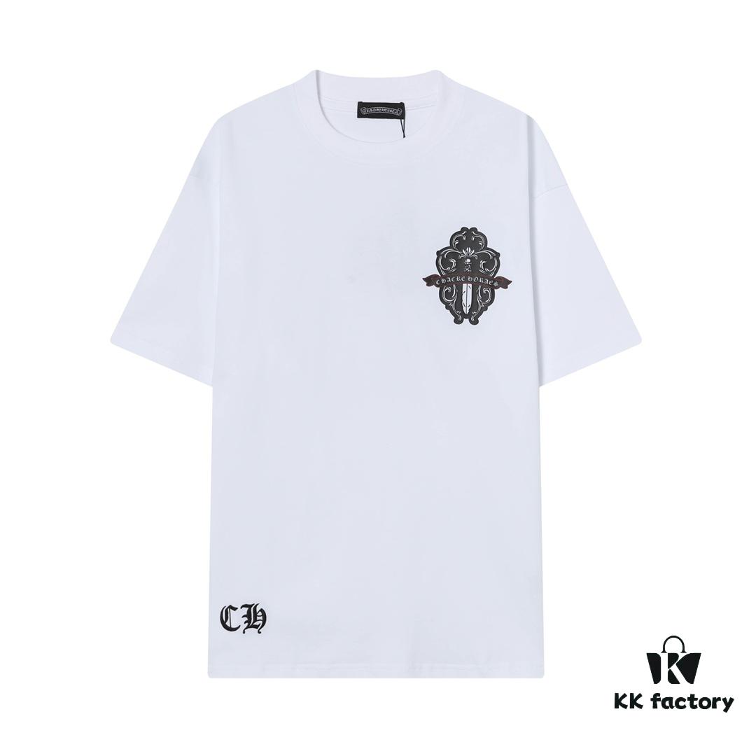 6931a394ccd8ab3d7af97d47 CH Crooked Heart 25SS Spring Collection Sanskrit 3D Embroidered Logo Heavyweight Washed Short Sleeve Round Neck T-Shirt Unisex
