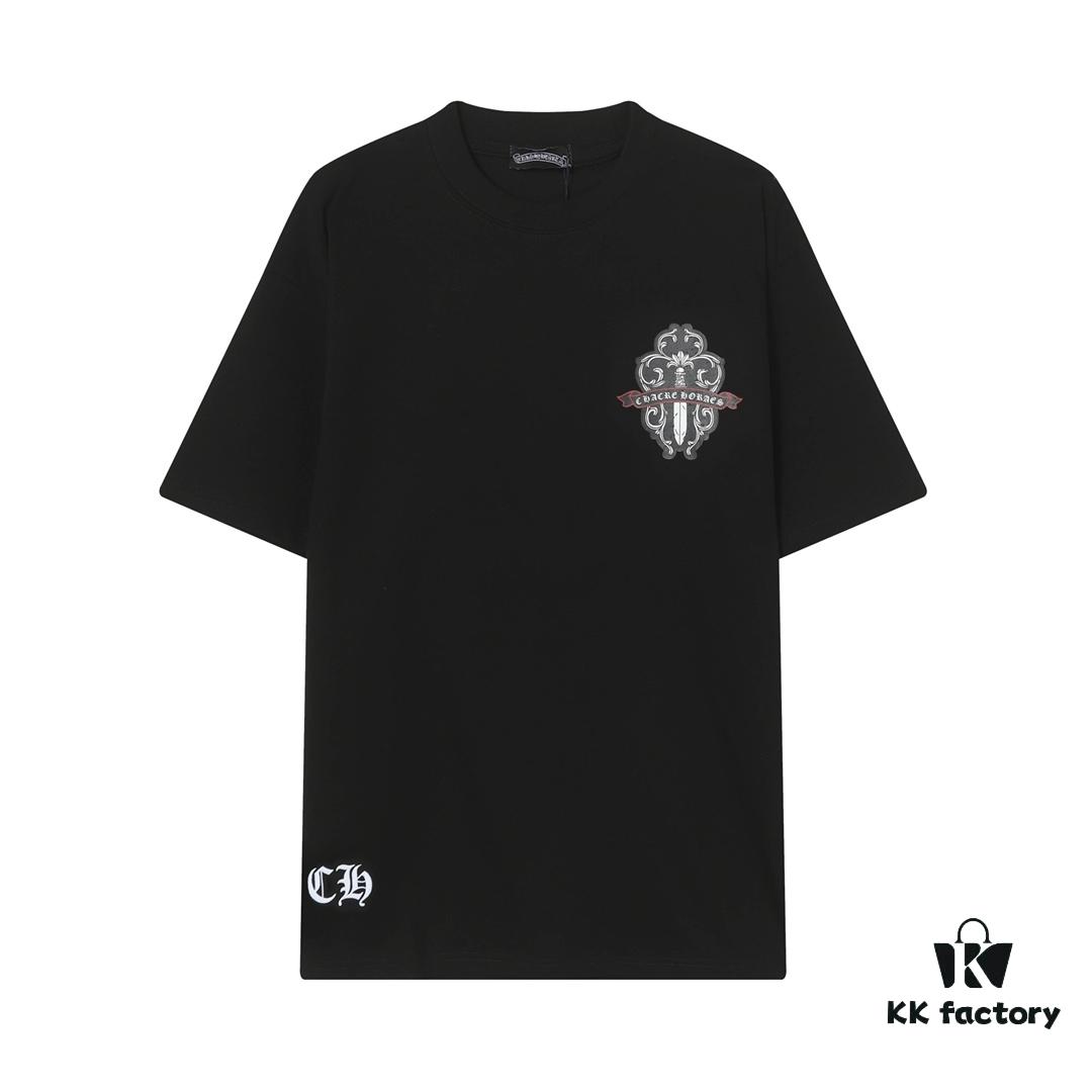6931a394ccd8ab3d7af97d49 CH Crooked Heart 25SS Spring Collection Sanskrit 3D Embroidered Logo Heavyweight Washed Short Sleeve Round Neck T-Shirt Unisex