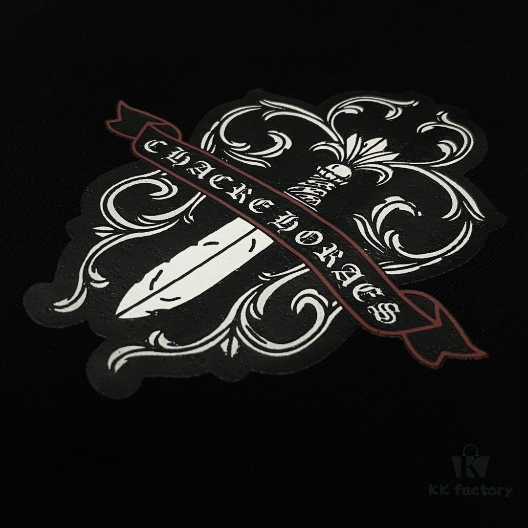 6931a394ccd8ab3d7af97d4c CH Crooked Heart 25SS Spring Collection Sanskrit 3D Embroidered Logo Heavyweight Washed Short Sleeve Round Neck T-Shirt Unisex