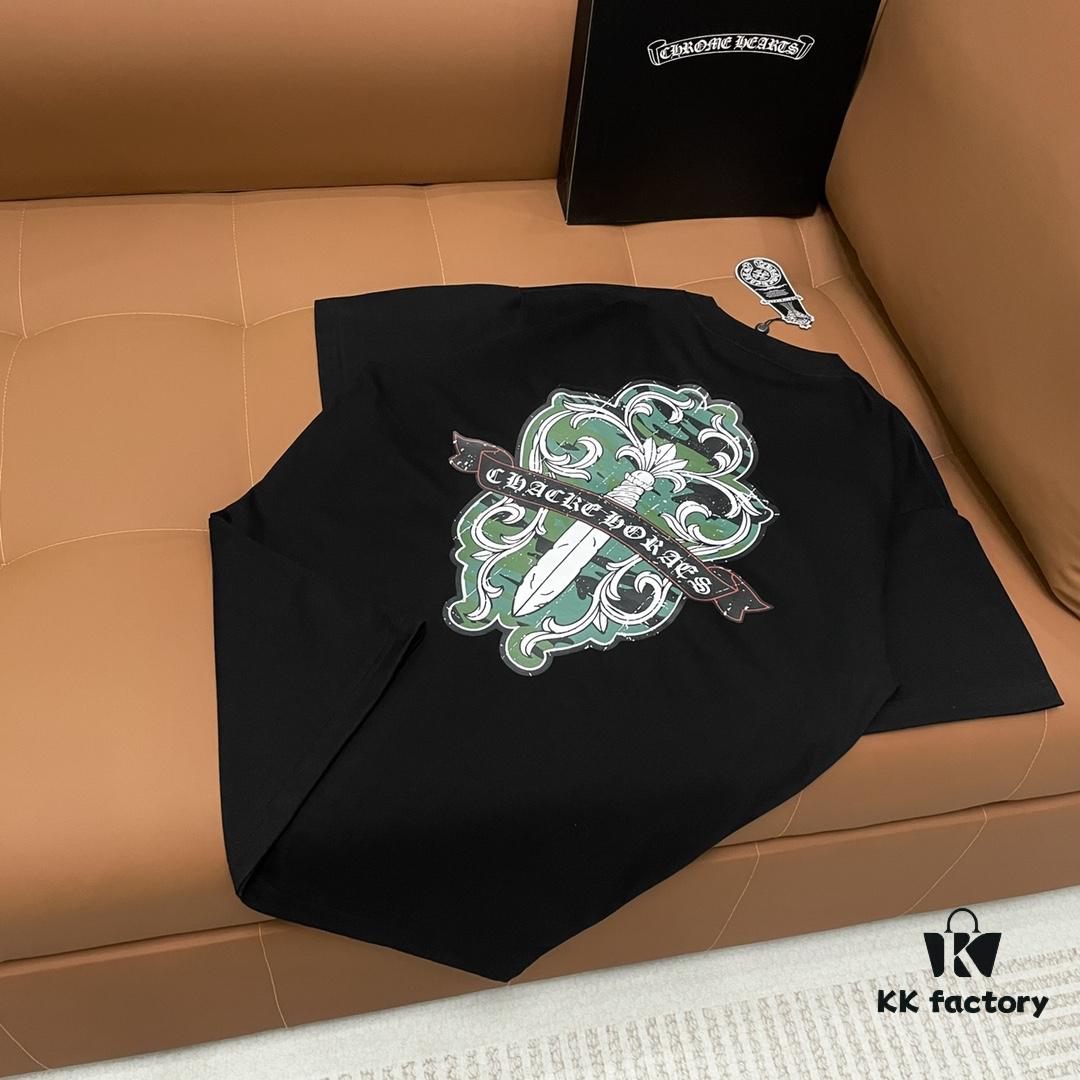 6931a394ccd8ab3d7af97d50 CH Crocodile Heart 25SS Early Spring New Arrival Sanskrit 3D Embroidered Logo Short Sleeve Round Neck T-Shirt Unisex