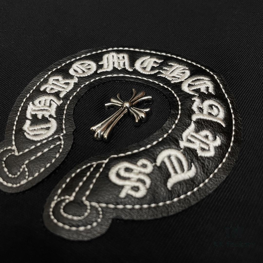 6931a396ccd8ab3d7af97d74 CH - Chrome Hearts Heavyweight Metal Horse Hoof with Sanskrit Embroidery Logo Short Sleeve Crew Neck T-Shirt Unisex