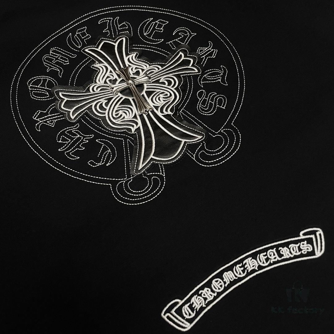 6931a396ccd8ab3d7af97d75 CH - Chrome Hearts Heavyweight Metal Horse Hoof with Sanskrit Embroidery Logo Short Sleeve Crew Neck T-Shirt Unisex