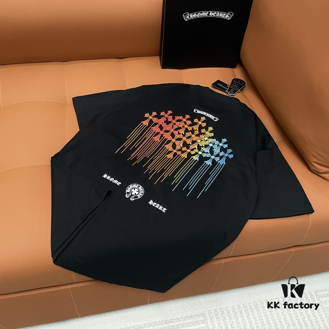 6931a397ccd8ab3d7af97d7b CH➡️ Chrome Hearts Rainbow Graffiti Logo Short Sleeve Crew Neck T-Shirt Unisex