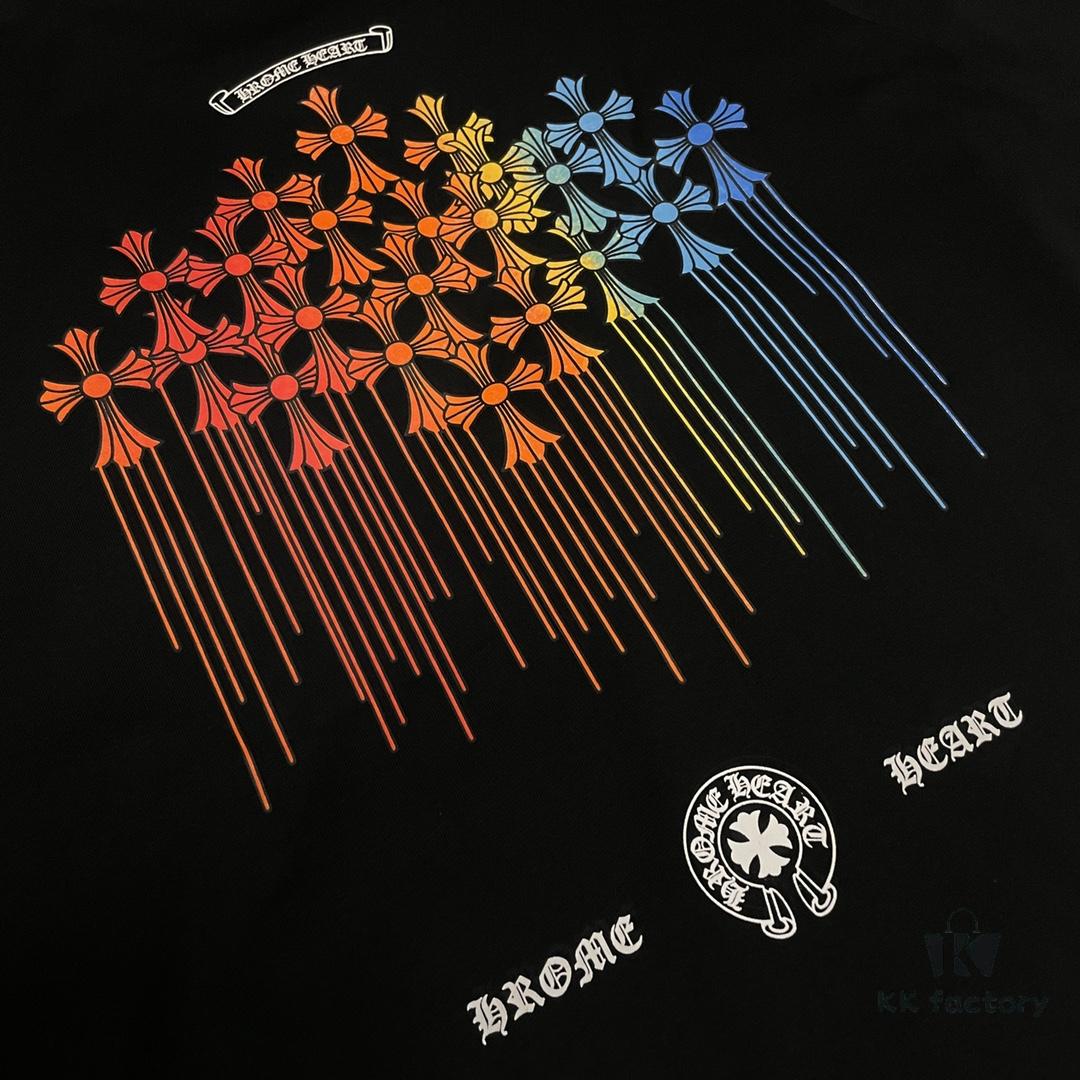 6931a397ccd8ab3d7af97d7d CH➡️ Chrome Hearts Rainbow Graffiti Logo Short Sleeve Crew Neck T-Shirt Unisex