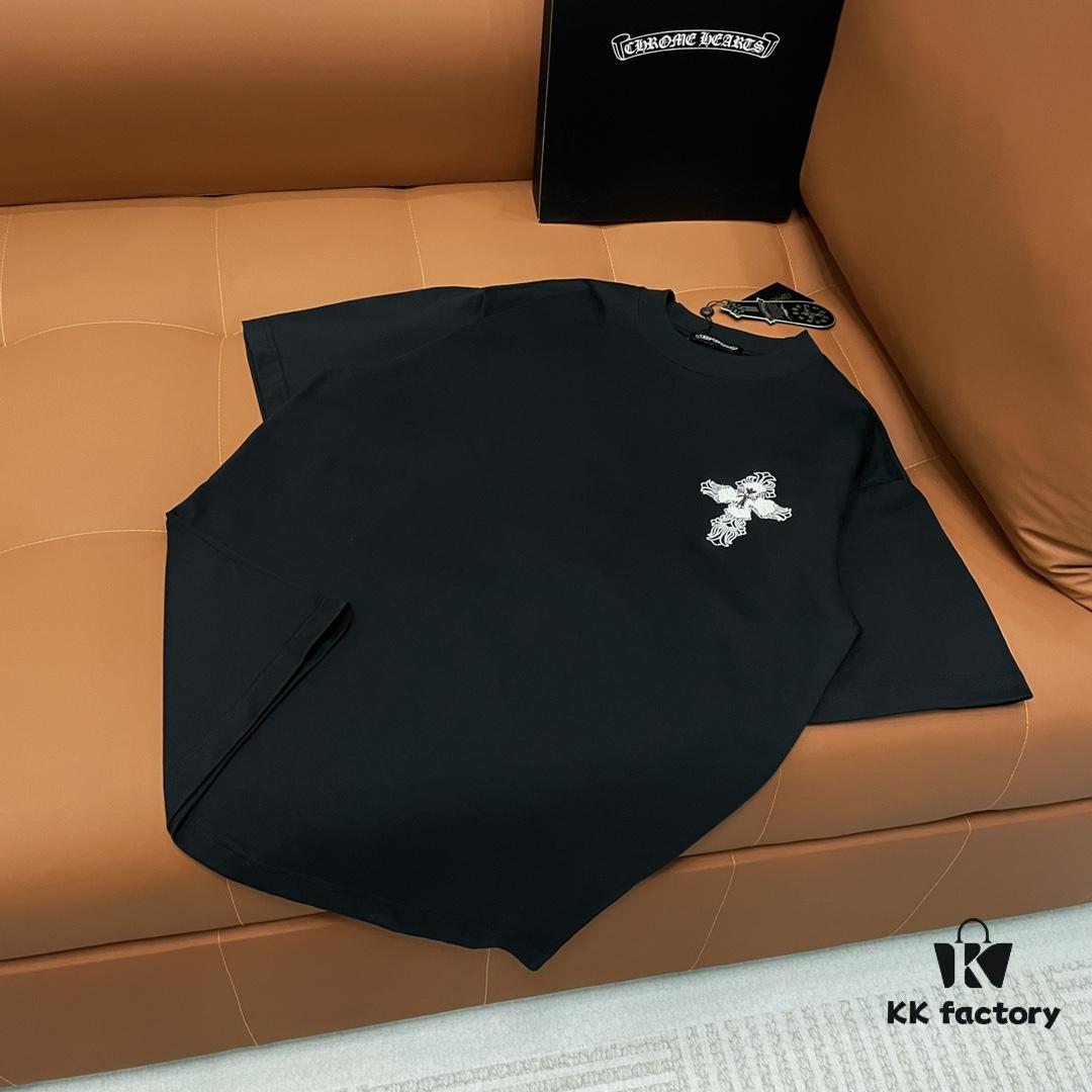 6931a397ccd8ab3d7af97d82 CH Crocodile Heavy Metal Embroidered Logo Short Sleeve Round Neck T-Shirt Unisex Lightweight Luxury High-Quality 320g Double Cotton Fabric