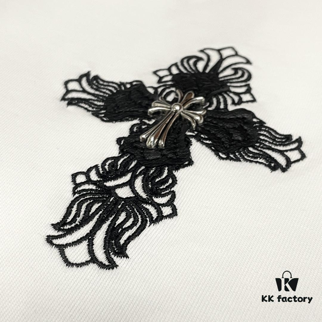 6931a398ccd8ab3d7af97d8e CH➡️ Chrome Hearts Heavyweight Embroidered Logo Short Sleeve Round Neck T-Shirt Unisex