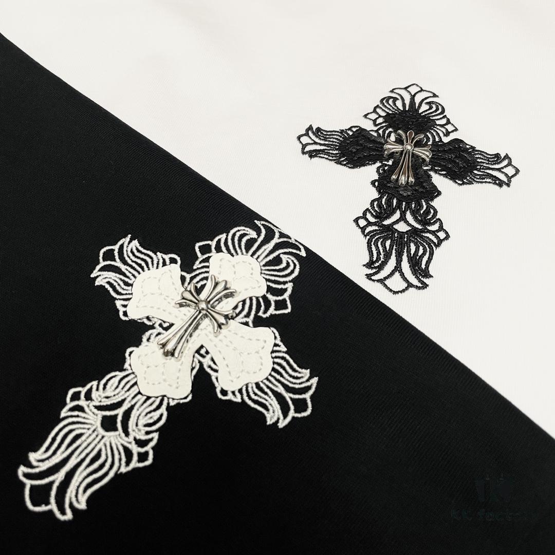 6931a398ccd8ab3d7af97d92 CH➡️ Chrome Hearts Heavyweight Embroidered Logo Short Sleeve Round Neck T-Shirt Unisex