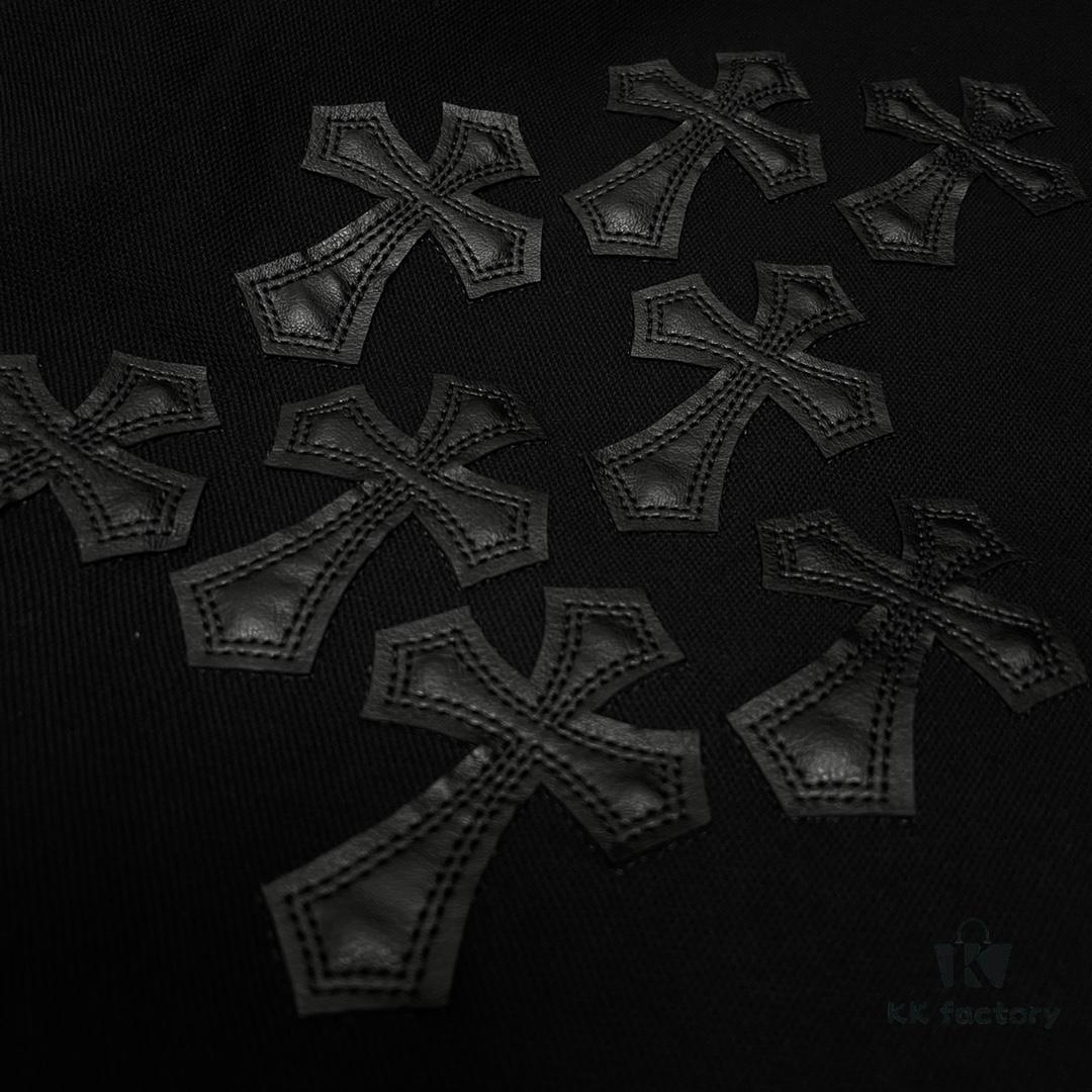 6931a39accd8ab3d7af97db1 Chrome Hearts Style Sanskrit Cross Heavy Hardware Polo Shirt