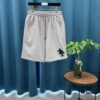 CH Cross - Heavy Hardware, Faux Leather Patch, Embroidered Horse Letter Leisure Shorts