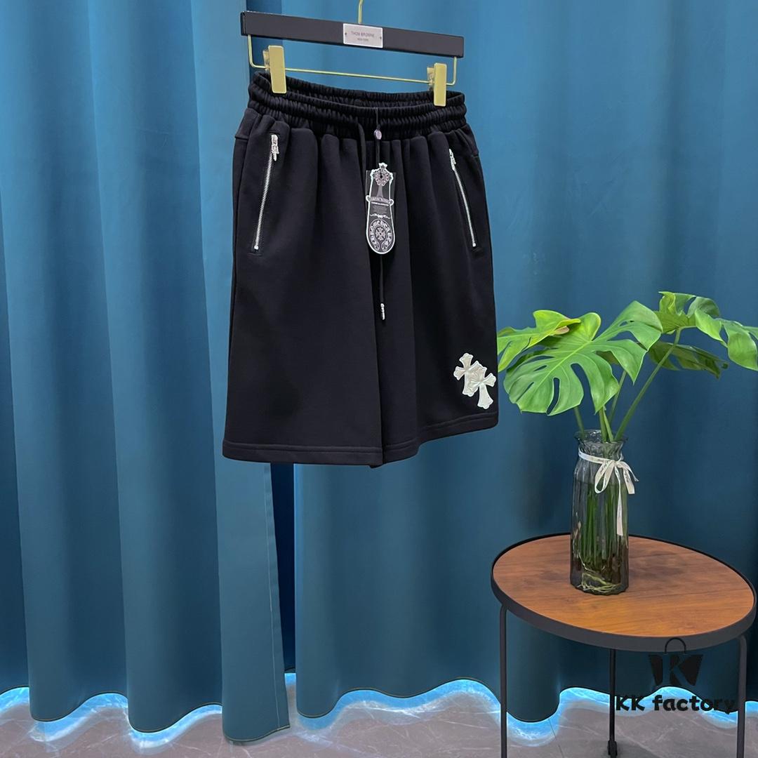 CH Cross - Heavy Hardware, Faux Leather Patch, Embroidered Horse Letter Leisure Shorts