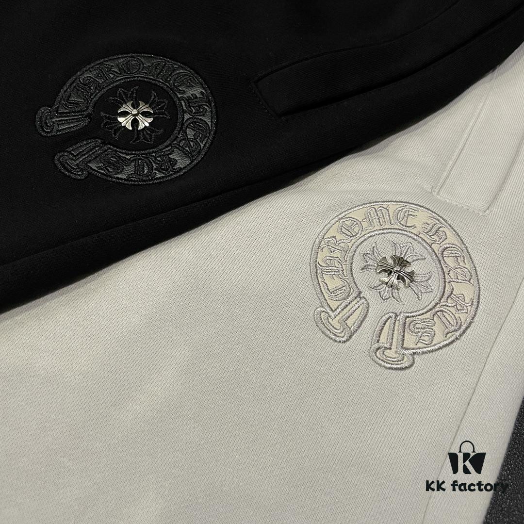 6931a39dccd8ab3d7af97de9 Chrome Hearts Heavy Hardware Cross Horseshoe Letter Embroidery Casual Shorts