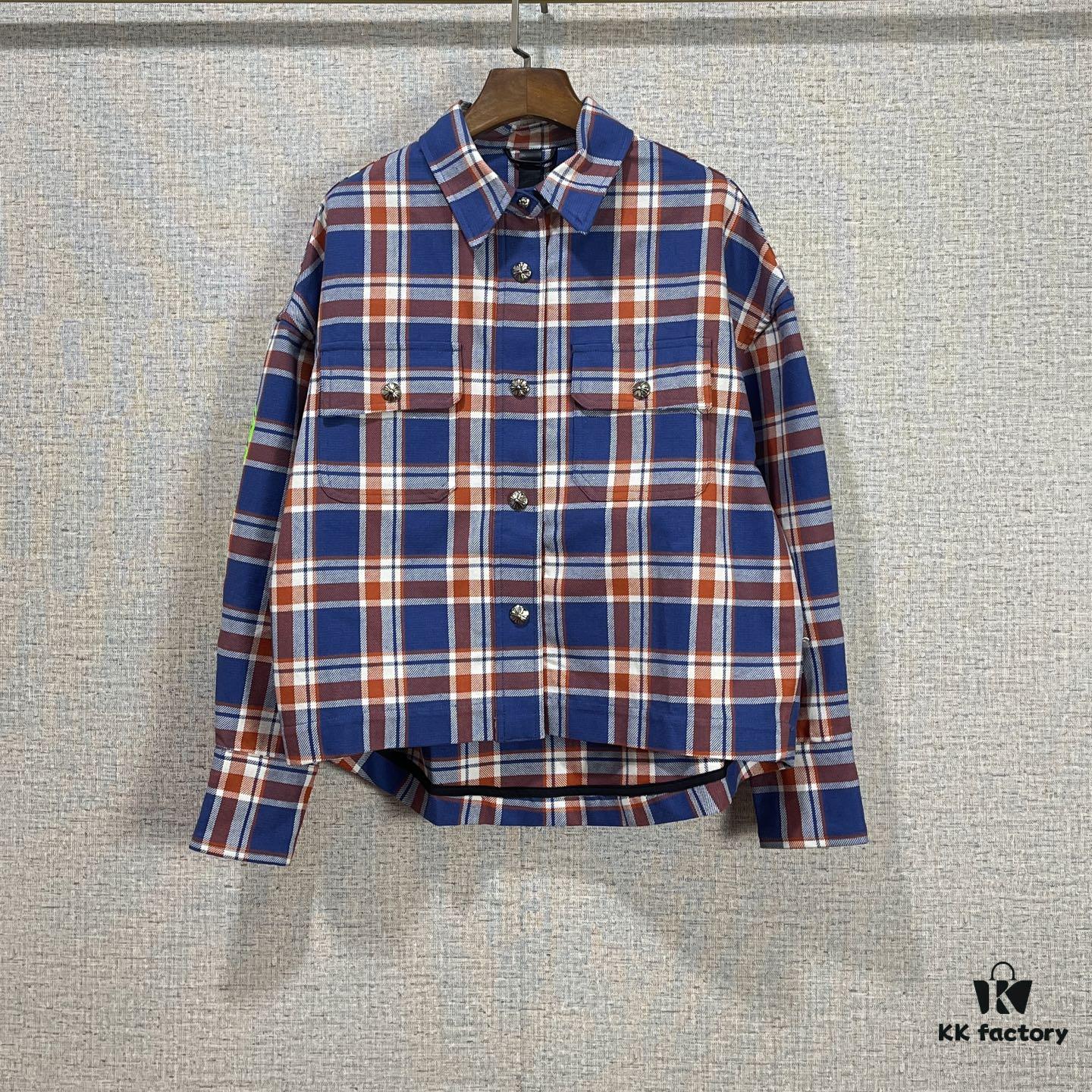 6931a39fccd8ab3d7af97e10 Chrome Hearts 2025 SS Spring/Summer New Arrival Aligned Plaid Long-Sleeve Button-Down Shirt