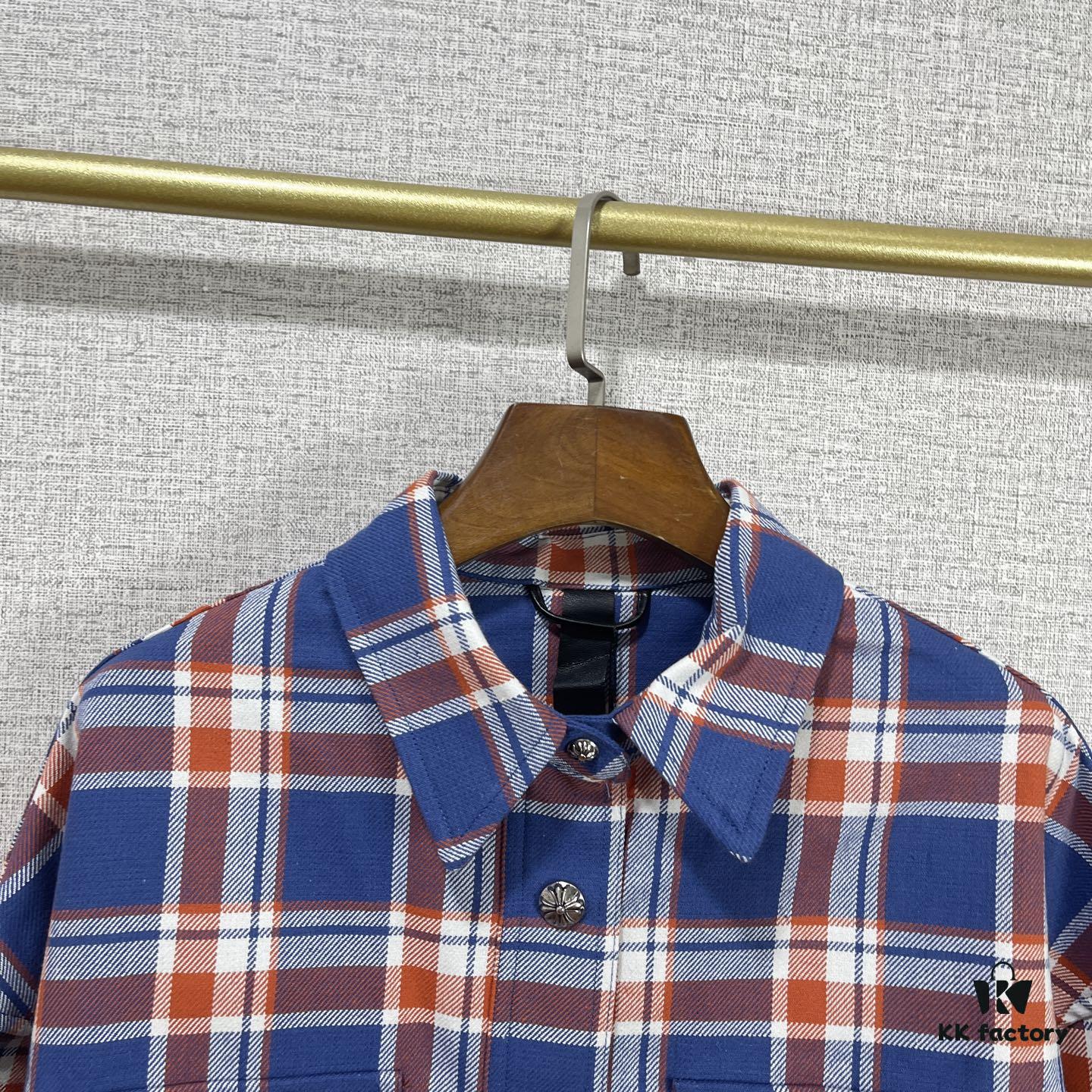 6931a39fccd8ab3d7af97e12 Chrome Hearts 2025 SS Spring/Summer New Arrival Aligned Plaid Long-Sleeve Button-Down Shirt