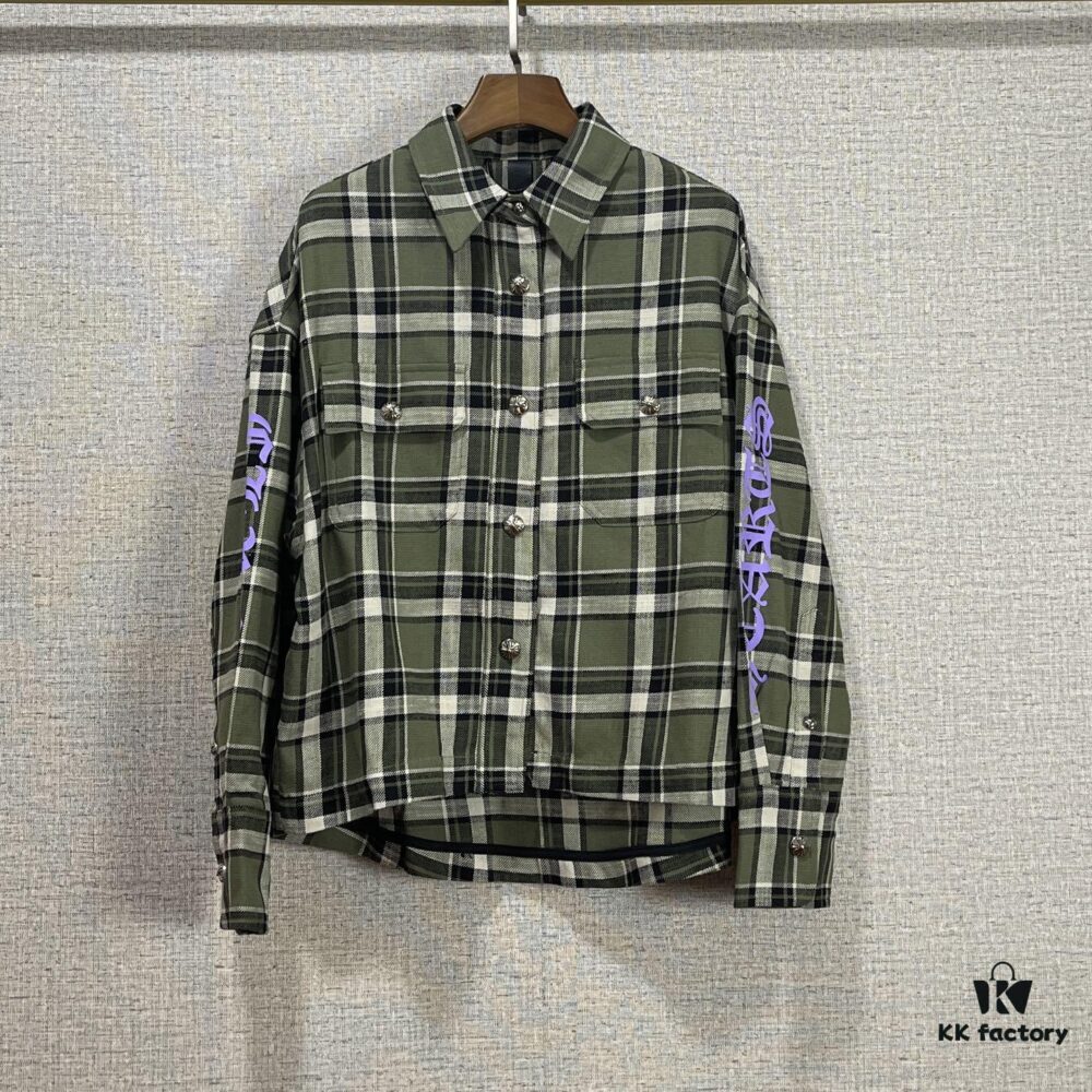 6931a39fccd8ab3d7af97e19 Chrome Hearts 2025 SS Spring Summer New Arrival Aligned Plaid Long Sleeve Button-Down Shirt