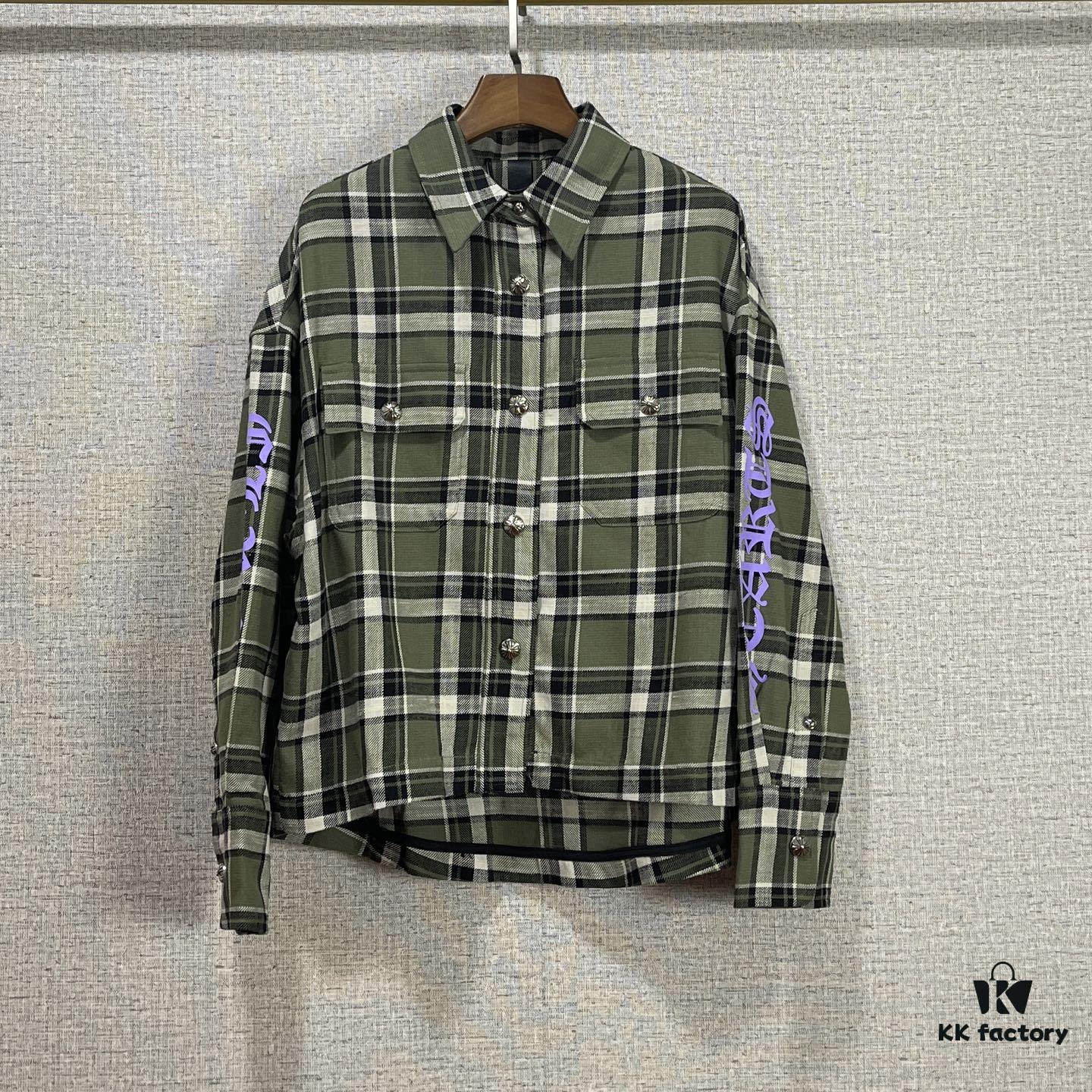 6931a39fccd8ab3d7af97e19 Chrome Hearts 2025 SS Spring Summer New Arrival Aligned Plaid Long Sleeve Button-Down Shirt