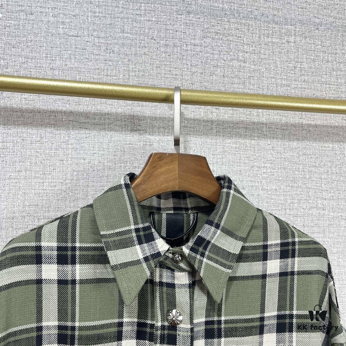 6931a39fccd8ab3d7af97e1b Chrome Hearts 2025 SS Spring Summer New Arrival Aligned Plaid Long Sleeve Button-Down Shirt