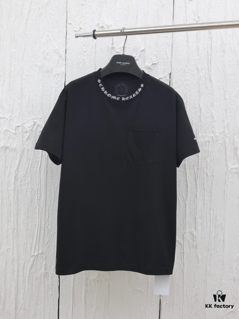 6931a3a1ccd8ab3d7af97e3e Chrome Hearts* 2025 New Arrival Neckline Sanskrit Letter Print Short Sleeve T-Shirt
