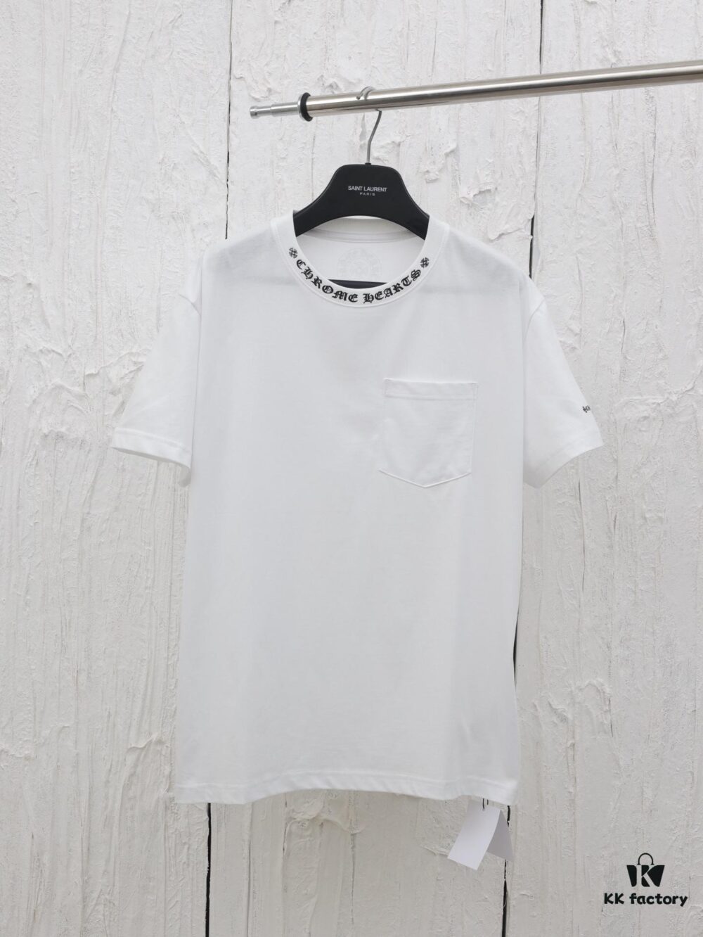 6931a3a2ccd8ab3d7af97e49 Chrome Hearts* 2025 New Arrival Neckline Sanskrit Letter Print Short Sleeve T-Shirt