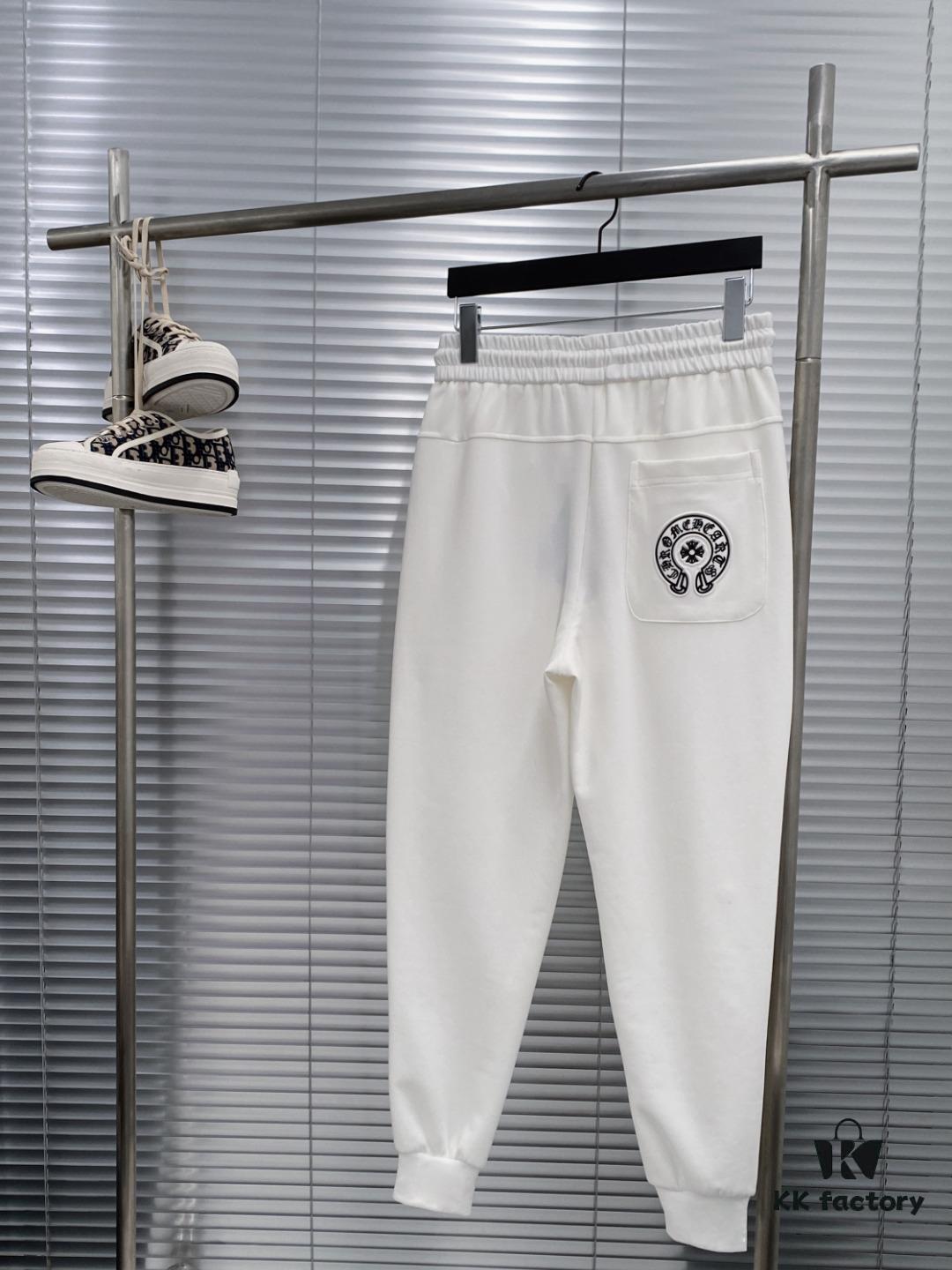 6931a3a7ccd8ab3d7af97eaf CH Chrome Heart 24FW Spring/Summer New Arrival Horse Hoof Sanskrit Logo Drawstring Casual Pants Unisex – Cross Sanskrit Patch Design