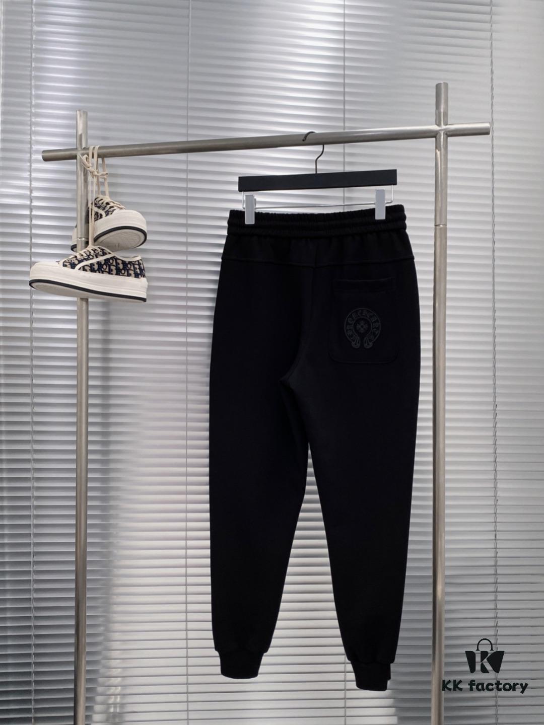 6931a3a7ccd8ab3d7af97eb1 CH Chrome Heart 24FW Spring/Summer New Arrival Horse Hoof Sanskrit Logo Drawstring Casual Pants Unisex – Cross Sanskrit Patch Design