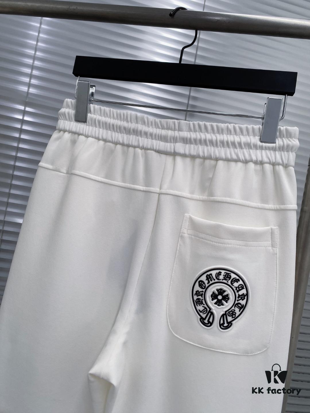 6931a3a8ccd8ab3d7af97eb3 CH Chrome Heart 24FW Spring/Summer New Arrival Horse Hoof Sanskrit Logo Drawstring Casual Pants Unisex – Cross Sanskrit Patch Design
