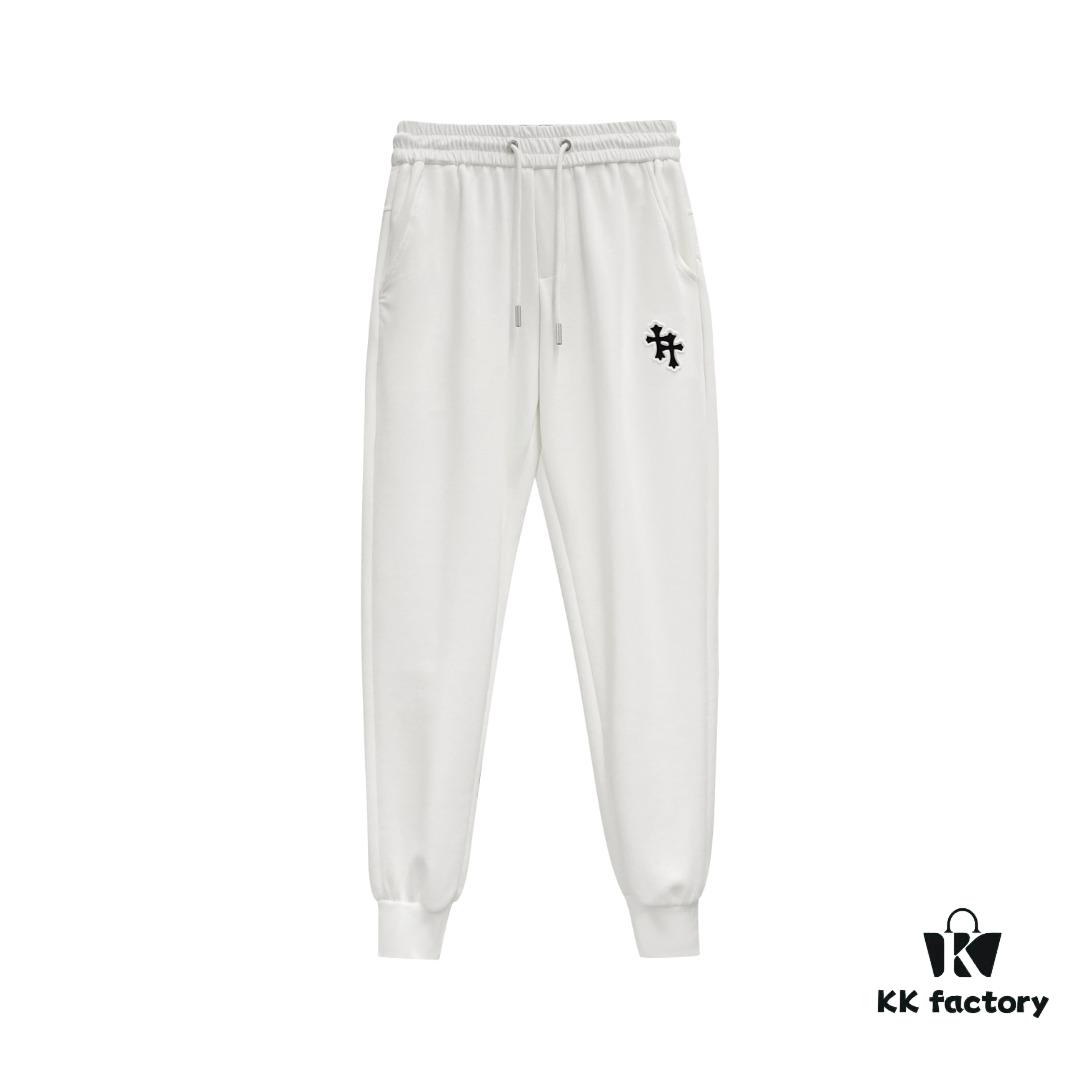 6931a3a8ccd8ab3d7af97eb8 CH Chrome Heart 24FW Spring/Summer New Arrival Horseshoe Sanskrit Logo Cropped Casual Pants Unisex – Cross Sanskrit Patch Design