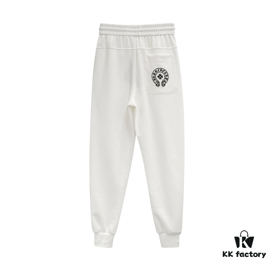 6931a3a8ccd8ab3d7af97eb9 CH Chrome Heart 24FW Spring/Summer New Arrival Horseshoe Sanskrit Logo Cropped Casual Pants Unisex – Cross Sanskrit Patch Design