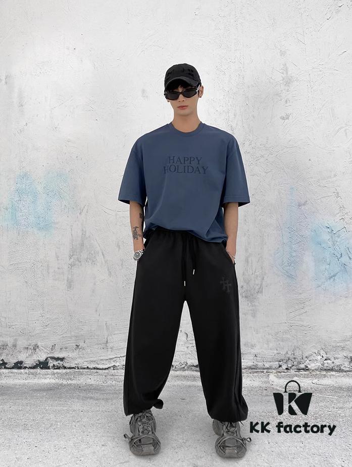 6931a3a8ccd8ab3d7af97eba CH Chrome Heart 24FW Spring/Summer New Arrival Horseshoe Sanskrit Logo Cropped Casual Pants Unisex – Cross Sanskrit Patch Design