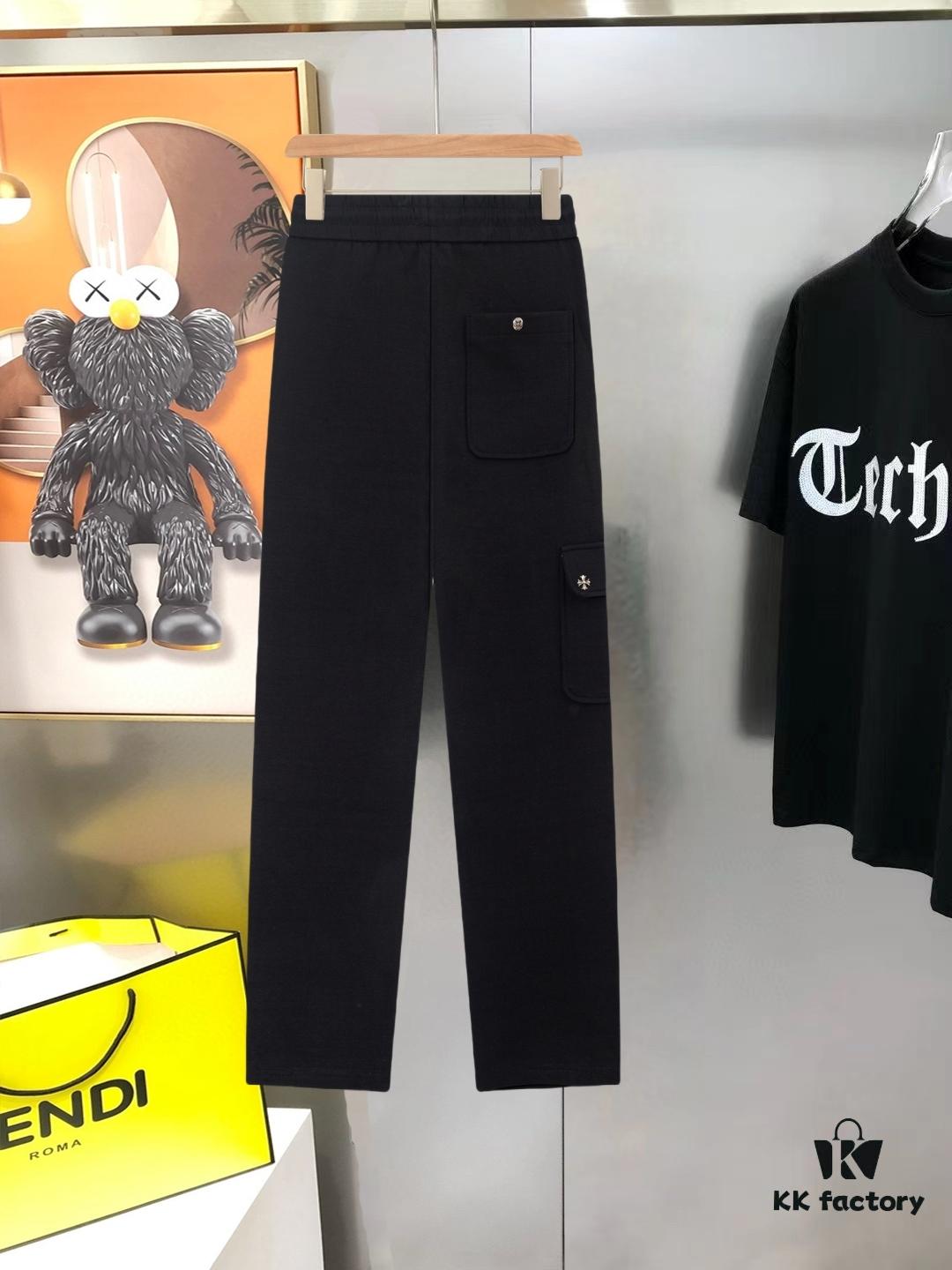 6931a3c7ccd8ab3d7af9803f Chrome Hearts New Men's Original Stock Casual Pants, Sweatpants, High-End Custom Fashion Versatile Style with 3D Embroidered Logo, Premium Imported 100% Cotton Knit Fabric and Metal Trims