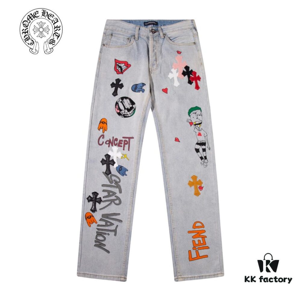 6931a3caccd8ab3d7af98074 Chrome Hearts & CH Limited Edition Graffiti Crocodile Leather Jeans