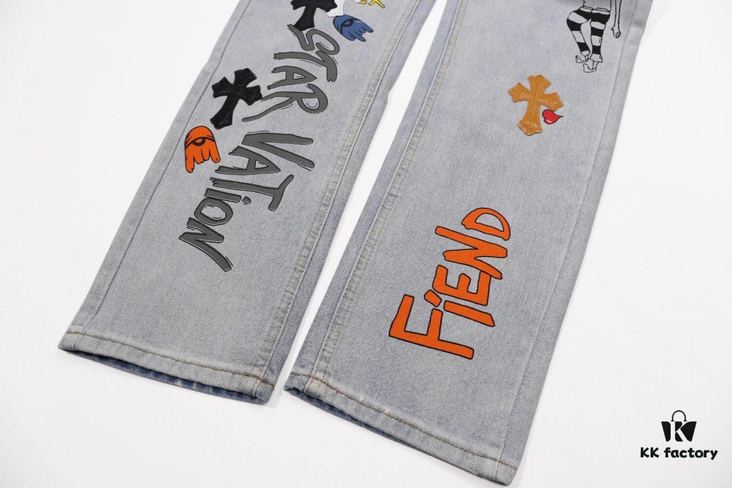 Chrome Hearts & CH Limited Edition Graffiti Crocodile Leather Jeans